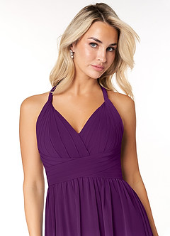 Azazie Ashia Bridesmaid Dresses Grape A-Line Pleated Chiffon Dress image5
