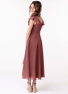 Azazie Posie Junior Amethyst A-Line Ruched Chiffon Dress image2