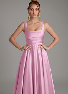 Azazie Azaria Bridesmaid Dresses Candy Pink A-Line Corset Stretch Satin Dress image6