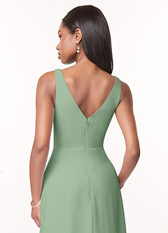 Azazie Nala Bridesmaid Dresses Matcha A-Line Pleated Chiffon Dress image5