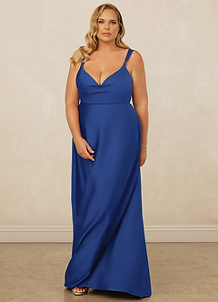 Christian Siriano Bridal for Azazie 1001 Bridesmaid Dresses Royal Blue A-Line Sweetheart Neckline Stretch Satin Dress image15