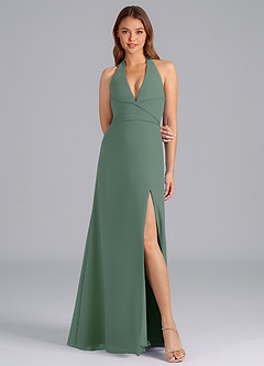 Azazie Odie Jurken voor bruidsmeisjes Jurk van Chiffon met A-Lijn Eucalyptus image4