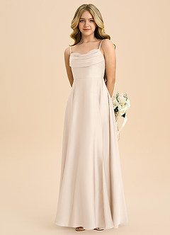 Azazie Bear Junior White Alabaster A-Line Sweetheart Neckline Stretch Satin Dress image6