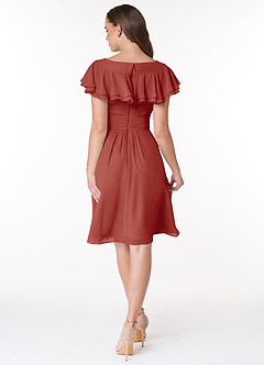 Azazie Hadley Final Sale A-Line Pleated Chiffon Knee-Length Dress image2