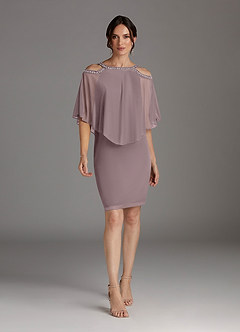 Azazie Junibee Final Sale Black Sheath Sequins Mesh Dress image1