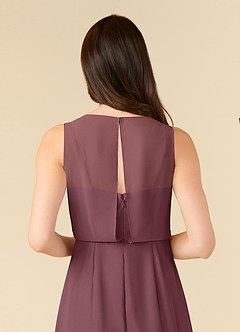 Azazie Marchioness Mother of the Bride Dresses Sangria A-Line Scoop Pleated Chiffon Dress image6