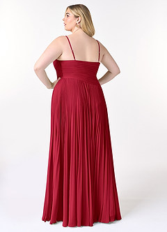 Azazie Vini Bridesmaid Dresses Scarlet A-Line V-Neck Pleated Chiffon Dress image8