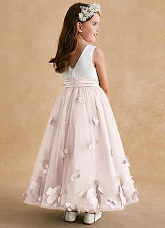 Azazie Vi Flower Girl Dresses Rose Petal A-Line Sleeveless Tulle Dress image8