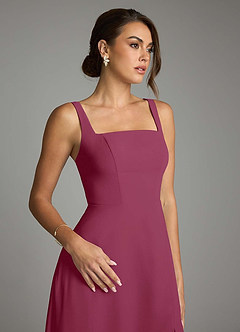 Azazie Debra Bridesmaid Dresses Mulberry A-Line with Pockets Chiffon Convertible Dress image3