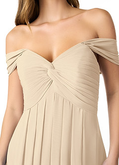 Azazie Kaitlynn Brautjungfernkleider Wandelbar Empire Gerafft Chiffon Kleid Champagner image5