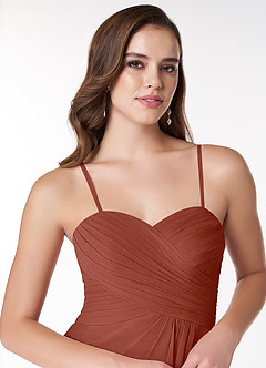 Azazie Arabella Allure Bridesmaid Dresses Auburn A-Line Sweetheart Neckline Chiffon Convertible Dress image6