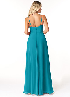 Azazie Moira Bridesmaid Dresses Jade A-Line Scoop Chiffon Dress image2