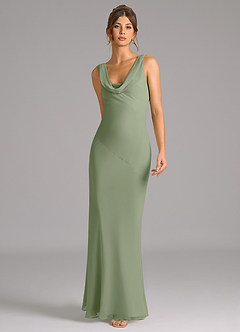 Azazie Rylina Bridesmaid Dresses Pistachio Mermaid Pleated Chiffon Dress image4