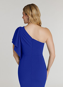 Azazie Pia Final Sale Black Mermaid Pleated Stretch Crepe Dress image6