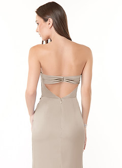 Azazie Leonis Bridesmaid Dresses Frost Mermaid Pleated Stretch Satin Convertible Dress image9