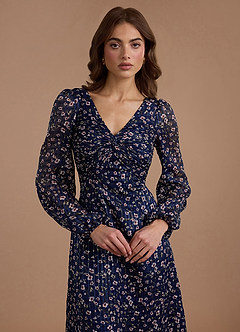 Edith Floral Gingham Midi Dress image3