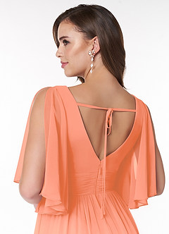 Azazie Temeka Bridesmaid Dresses Sunset A-Line Ruched Chiffon Dress image5