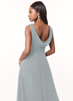 Azazie Karina Bridesmaid Dresses Dolphin Grey A-Line Pleated Chiffon Dress image4