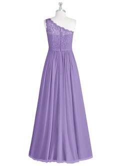 Azazie Demi Bridesmaid Dresses Tahiti A-Line One Shoulder Chiffon Dress image8