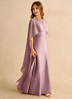 Azazie Fishie Junior Formal Sukienki dla dziewczynek sypiących kwiaty Linia A Matowy satynowy Długość podłogi Sukienka image6