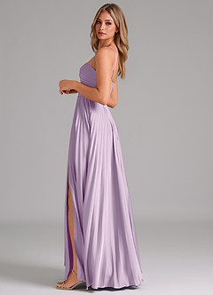 Azazie Akiko Robes de demoiselle d'honneur Robe Trapèze en Satin extensible Encolure en Forme de Cœur Frostiges Flieder image7