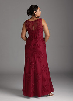 Azazie Whilhelmina Mother of the Bride Dresses Burgundy Mermaid Lace Chiffon Dress image14