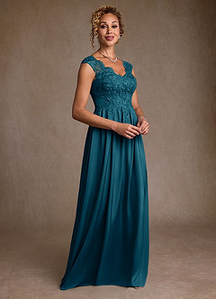 Azazie Amethyst Kleider für die Brautmutter A-Linie Spitze Kleid Tintenblau image5