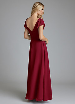 Azazie Omari Bridesmaid Dresses Burgundy A-Line Chiffon Dress image2