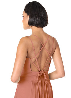 Azazie Farren 신부 들러리 드레스 A라인 쉬폰 플로어 길이 드레스 image7