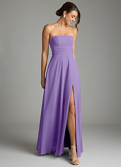 Azazie Tamira Suknie dla druhen Linia A Pofałdowany Szyfon Do ziemi Sukienka image2