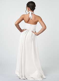 Azazie Hermione Junior White A-Line Chiffon Dress image3