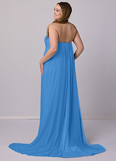 Barbie ♥ Azazie Venta Final Vestido de Azul Grisaceo de Gasa de Corte Sirena Convertible con Sin tirantes image9