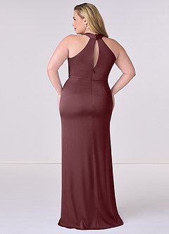 Barbie ♥ Azazie Bridesmaid Dresses Sangria Sheath Stretch Satin Dress image8