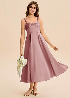 Azazie Ramona Junior Dusty Rose A-Line Sweetheart Neckline Stretch Satin Dress image5