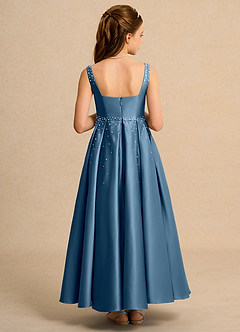 Azazie Mochi Girl vestidos de niña de las flores Vestido de Bermudas de Satin Mate de Princesa con Plisado image2