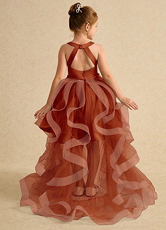 Azazie Julietta Flower Girl Dresses Paprika Ball-Gown Convertible Tulle Dress image1