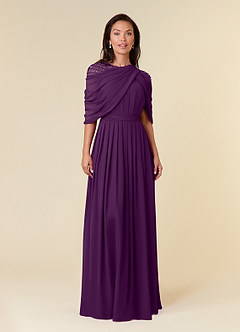 Azazie Olena Mother of the Bride Dresses Grape A-Line Sequins Chiffon Dress image1