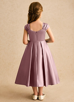 Azazie Yosemite Jurken voor bloemenmeisjes Baljurk Jurk van Mat Satijn Sweetheart Halslijn Stoffige Roos image2