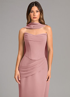 Azazie Sorrel Bridesmaid Dresses Dusty Rose Mermaid Corset Chiffon Dress image6
