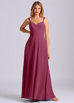 Azazie Beatrice Final Sale Mulberry A-Line Sweetheart Neckline Chiffon Dress image3