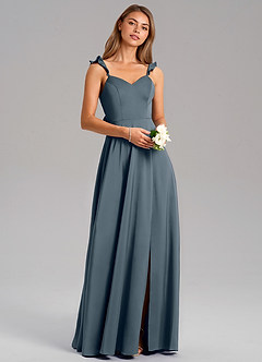 Azazie Everett Bridesmaid Dresses Twilight A-Line Stretch Satin Dress image1