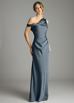 Azazie Emerson Bridesmaid Dresses Twilight Mermaid Off the Shoulder Stretch Satin Dress image5
