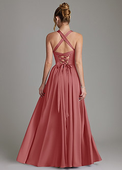 Azazie Francis Bridesmaid Dresses Antique Rose A-Line Corset Stretch Satin Dress image2
