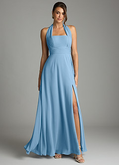 Azazie Tamira Suknie dla druhen Linia A Pofałdowany Szyfon Do ziemi Sukienka image1