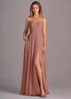 Azazie Joni Bridesmaid Dresses Cedar Rose A-Line Strapless Chiffon Convertible Dress image4
