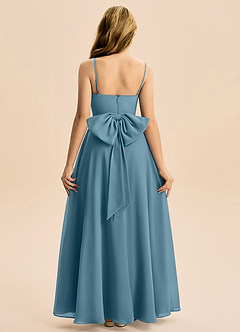 Azazie Bear Junior A-linja Pliseerattu Sifonki Lattian pituus Nuorempi morsiusneito Pukeutua image2