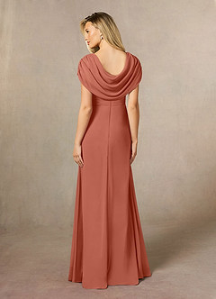 Azazie Mary Vestidos para mãe da noiva Vestido Argila de Chiffon de Linha A com Fenda Lateral image3