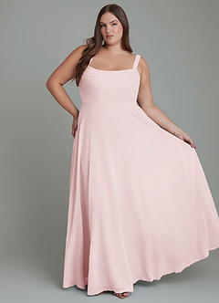 Azazie Shaude Abiti da Damigella Abito A-Line in Chiffon Plissettato Rosa Rossore image1