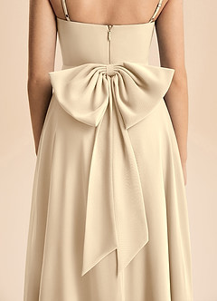 Azazie Bear Junior Champagne A-Line Pleated Chiffon Dress image7