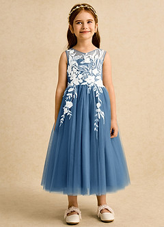 Azazie Sundae Blumenmädchenkleider Ballkleid Spitze Kleid Zwielichtviolett image7